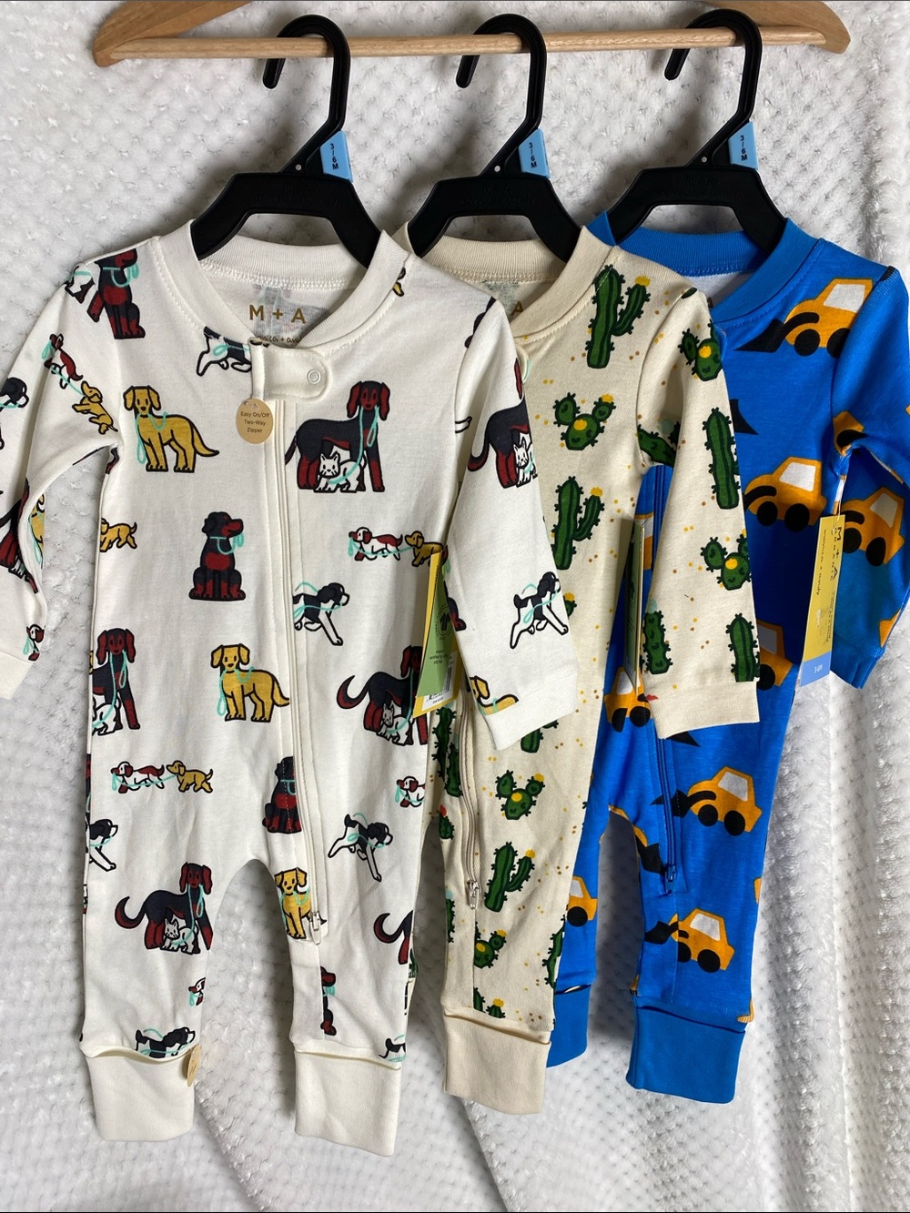 Monica + Andy Baby Coverall Pajamas Bundle - Dog, Cactus & Truck Prints
